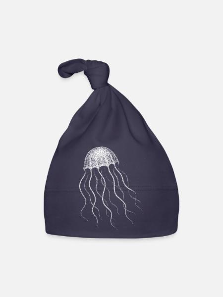 Jellyfish - Organic Baby Cap - navy - Front