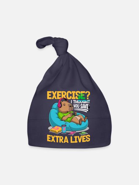 Capybara Gamer Gaming - Baby Bio-Mütze - Navy - Vorne
