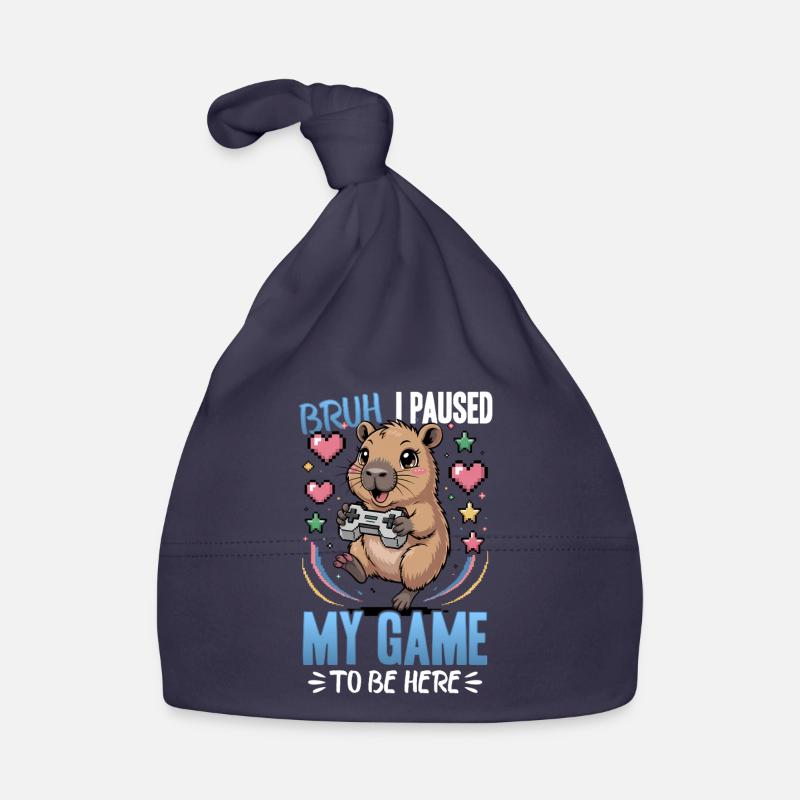 Capybara Gamer Gaming - Baby Bio-Mütze - Navy