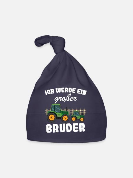 Nachwuchs Verkünden | Ich Werde Großer Bruder 2027 - Baby Bio-Mütze - Navy - Vorne