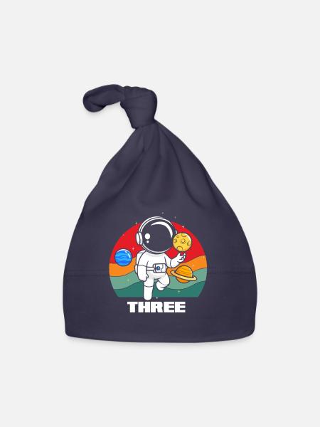 Space adventure for young explorers - Organic Baby Cap - navy - Front