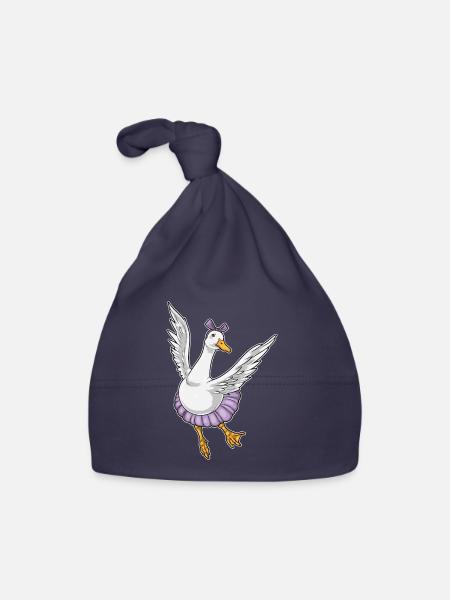 Canard Ballerine Ballet Danse - Bonnet bio Bébé - marine - Devant