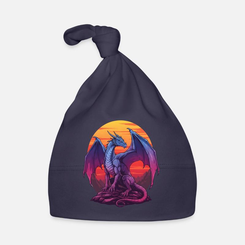 Blue Dragon Sunset Organic Baby Cap