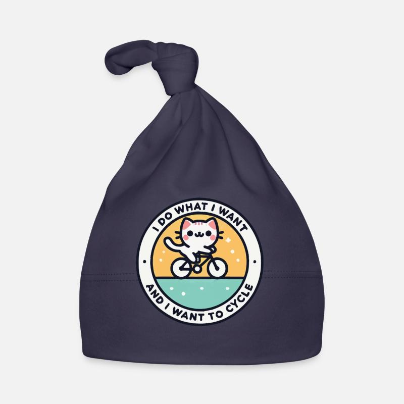 Chat autodéterminé à vélo avec déclaration Bonnet bio Bébé