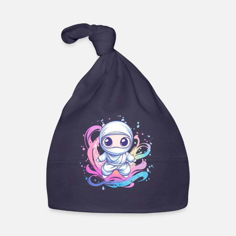 Ninja dans le tourbillon de couleurs Bonnet bio Bébé