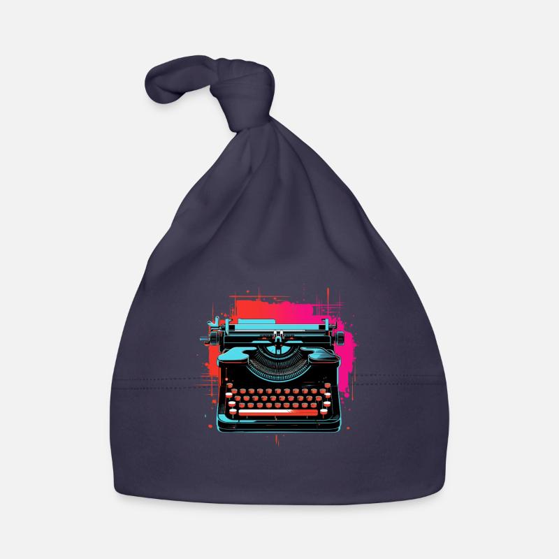Typewriter Retrowave Organic Baby Cap