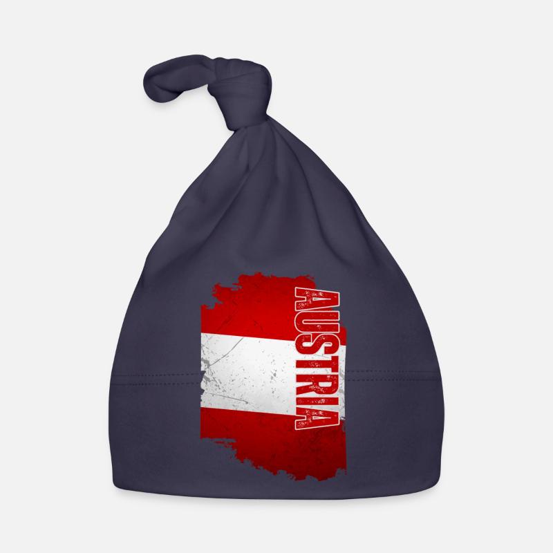 Vertical Austrian flag, Austrian pride Organic Baby Cap