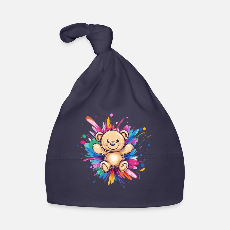 Teddybär Farbexplosion Baby Bio-Mütze