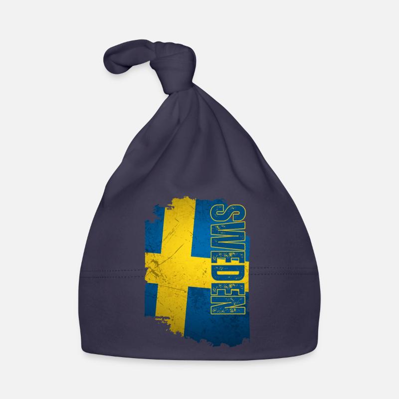 Drapeau vertical de la Suède, j’adore la Suède Bonnet bio Bébé