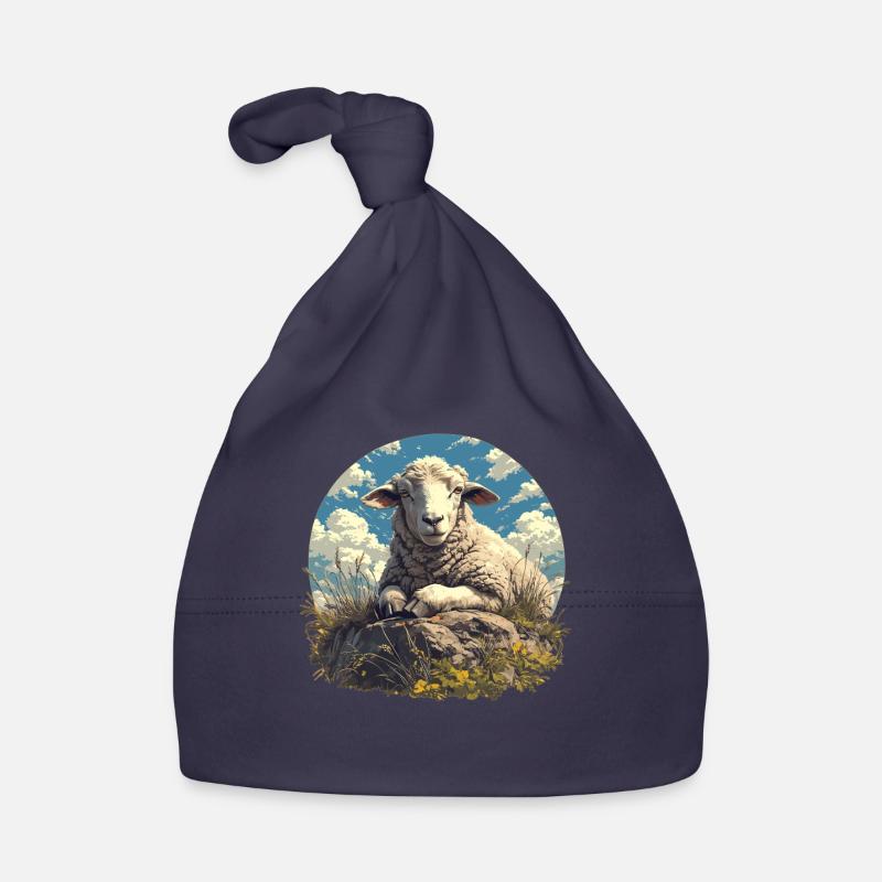Mouton Mouton - Bonnet bio Bébé - marine