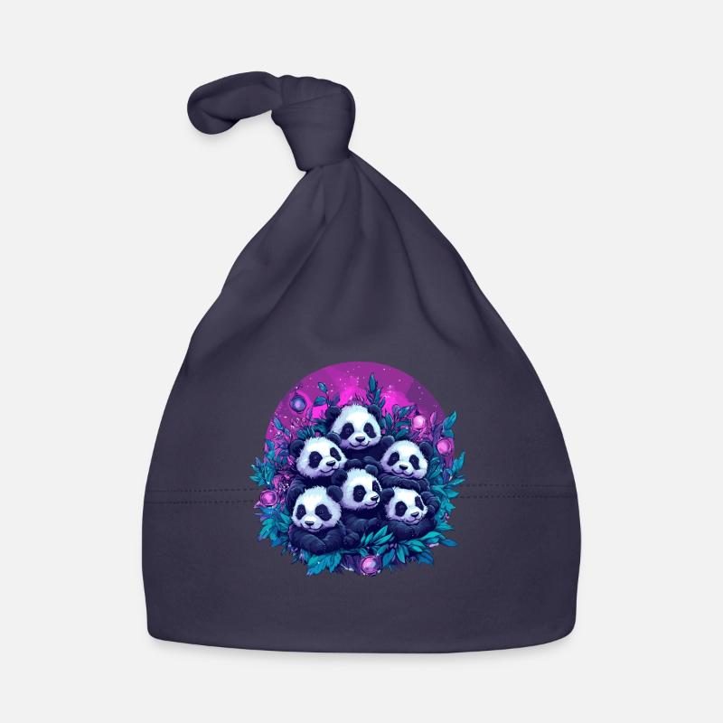 Panda group in the enchanted forest Organic Baby Cap