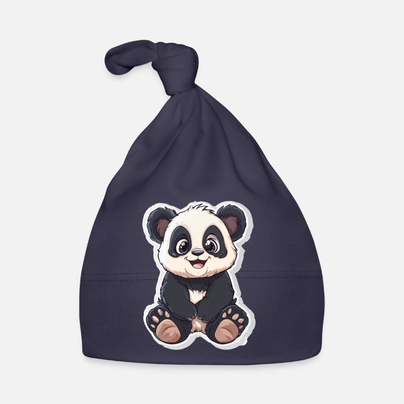 Ours panda mignon Bonnet bio Bébé