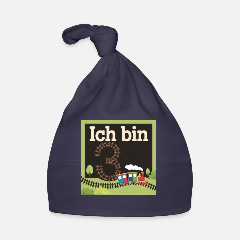 Ich bin 3 Zug Eisenbahn 3. Geburtstag Baby Bio-Mütze