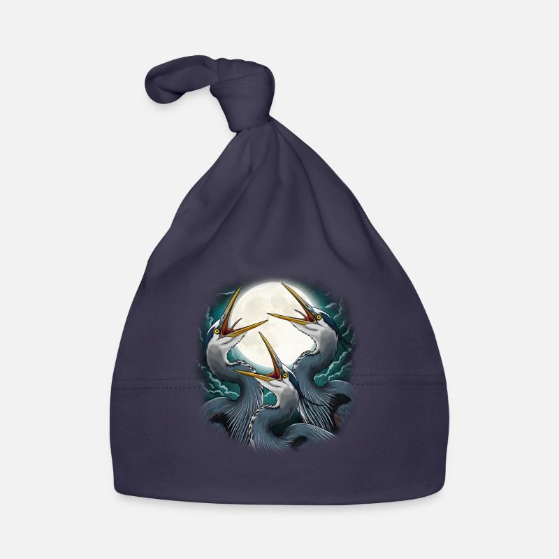 Three Blue Heron Moon Howl Organic Baby Cap