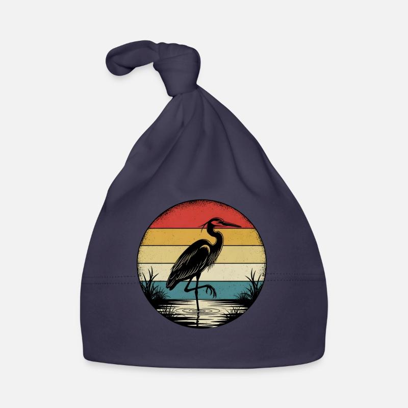 Retro Heron Organic Baby Cap