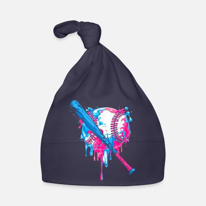 Vibrant baseball heart splash design Organic Baby Cap