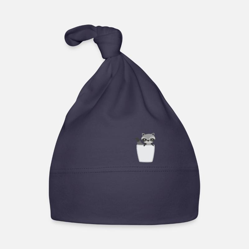 Waschbär in Brusttasche Baby Bio-Mütze