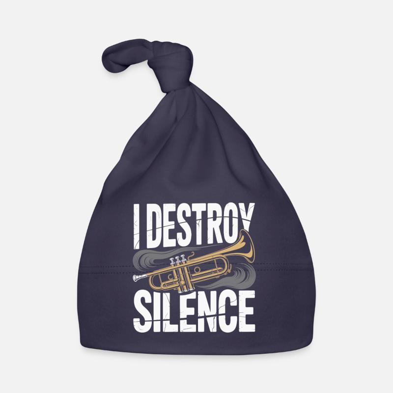 Trompette I Destroy Silence - Bonnet bio Bébé - marine