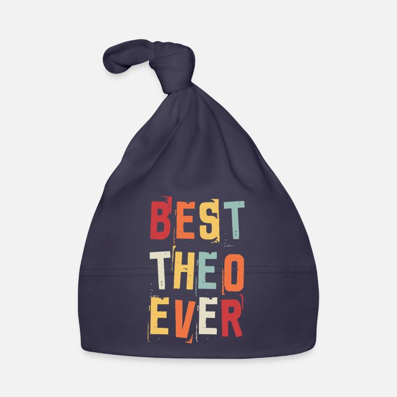 Best Theo Ever Retro First Name Text Saying Organic Baby Cap
