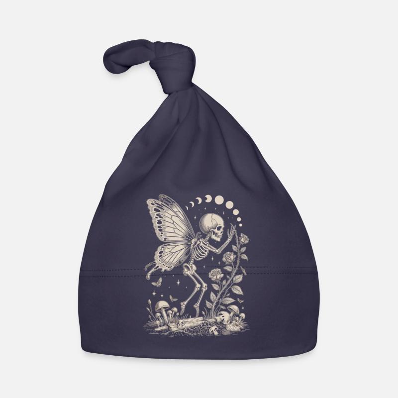 Fée squelette gothique avec phases de lune Bonnet bio Bébé