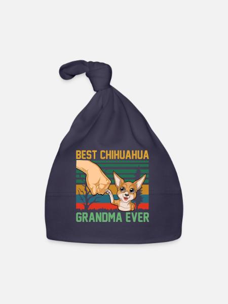 Chihuahua - Bonnet bio Bébé - marine - Devant