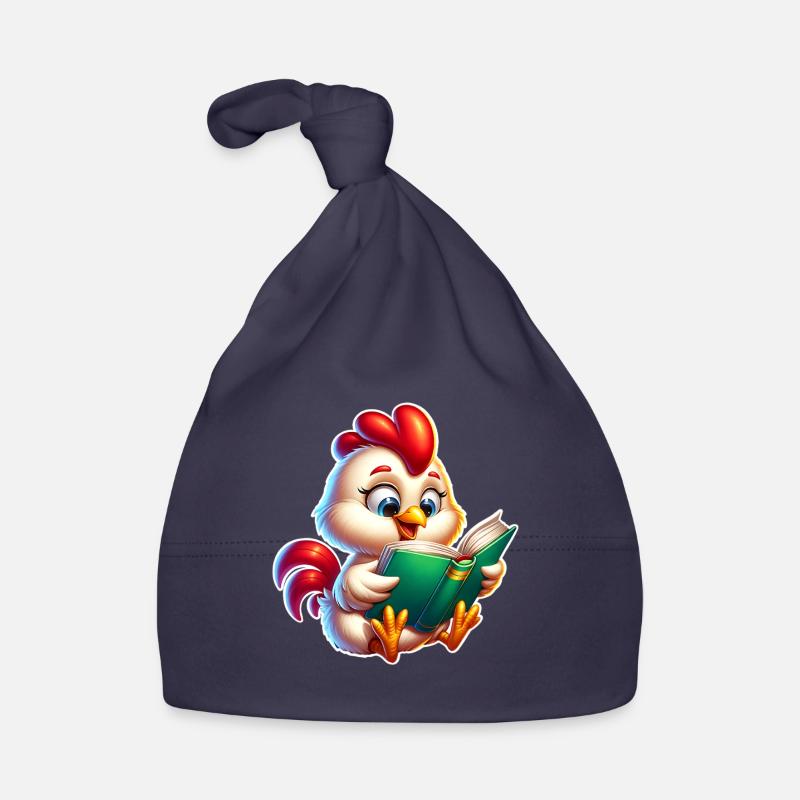 Chicken Book Reading Organic Baby Cap