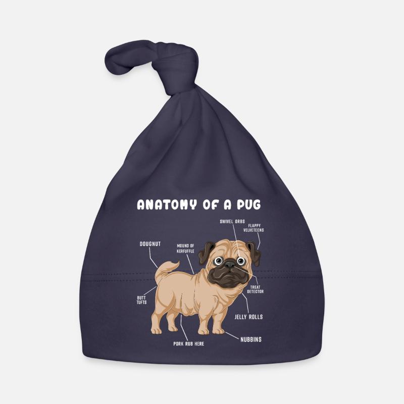 Pug Anatomy Organic Baby Cap