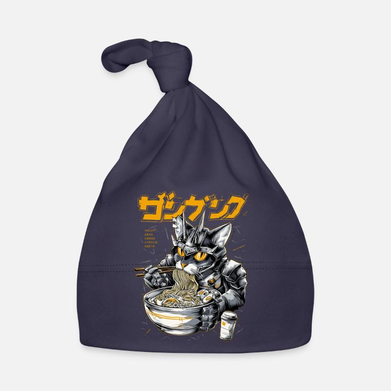 Cyber chat mangeant des ramen Bonnet bio Bébé