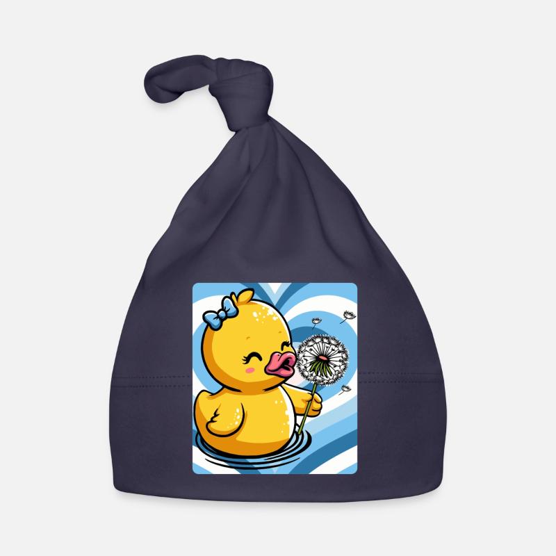 Breloque canard mignon avec pissenlit Bonnet bio Bébé