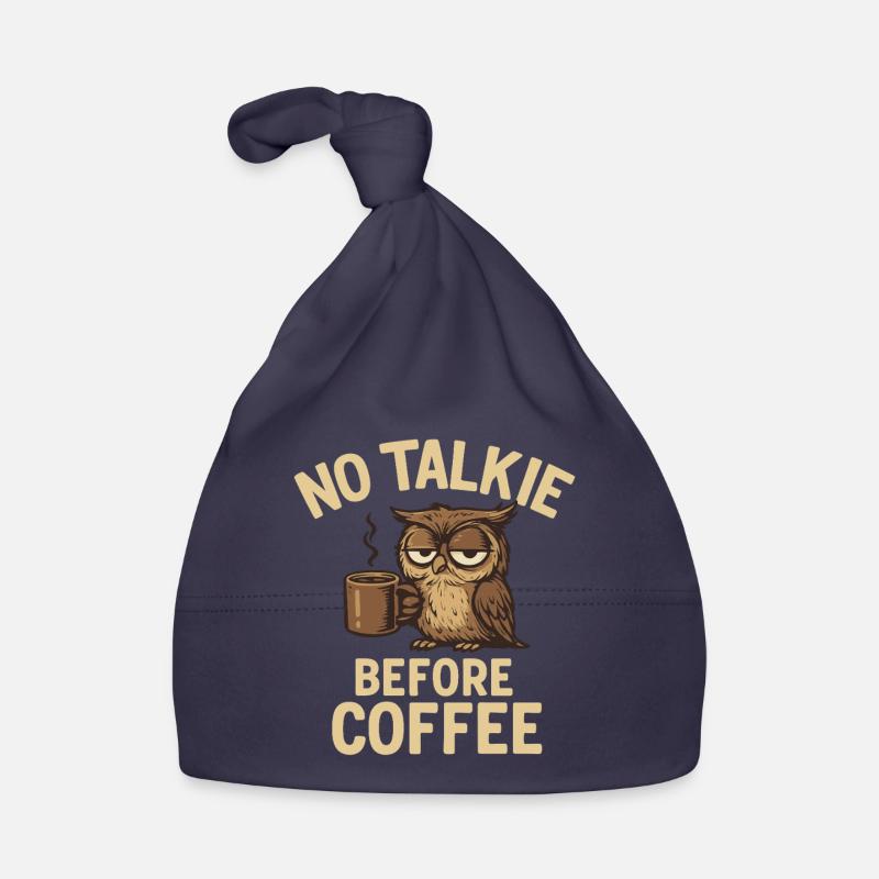 Eulen mit Kaffeetasse und Statement Baby Bio-Mütze
