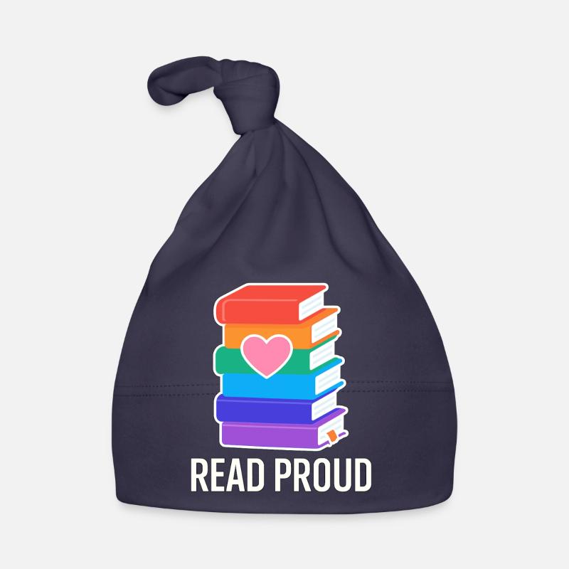 Lese Stolz Mit Regenbogen Herz Baby Bio-Mütze