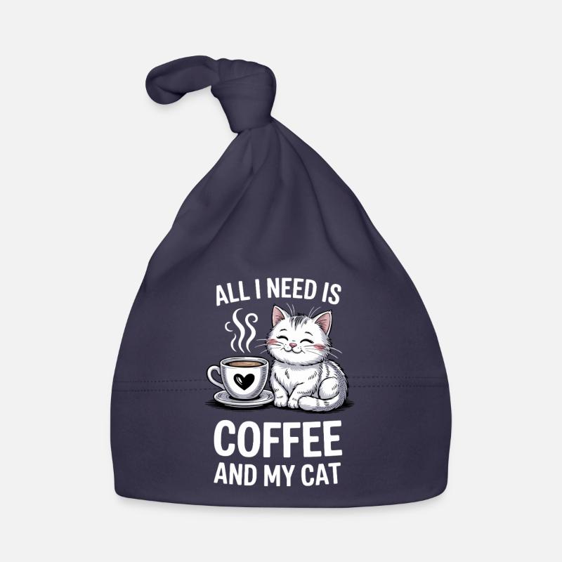 Conception de citation de café et de chat Bonnet bio Bébé