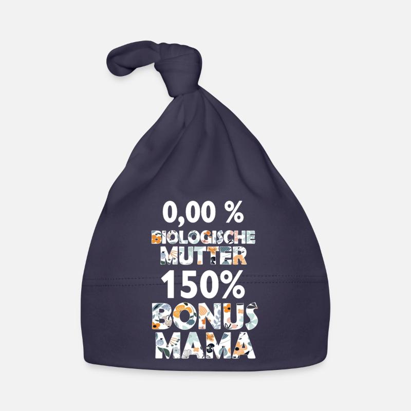 Mama Bonus Mama Mutter Mami Muttertag Geschenk - Baby Bio-Mütze - Navy
