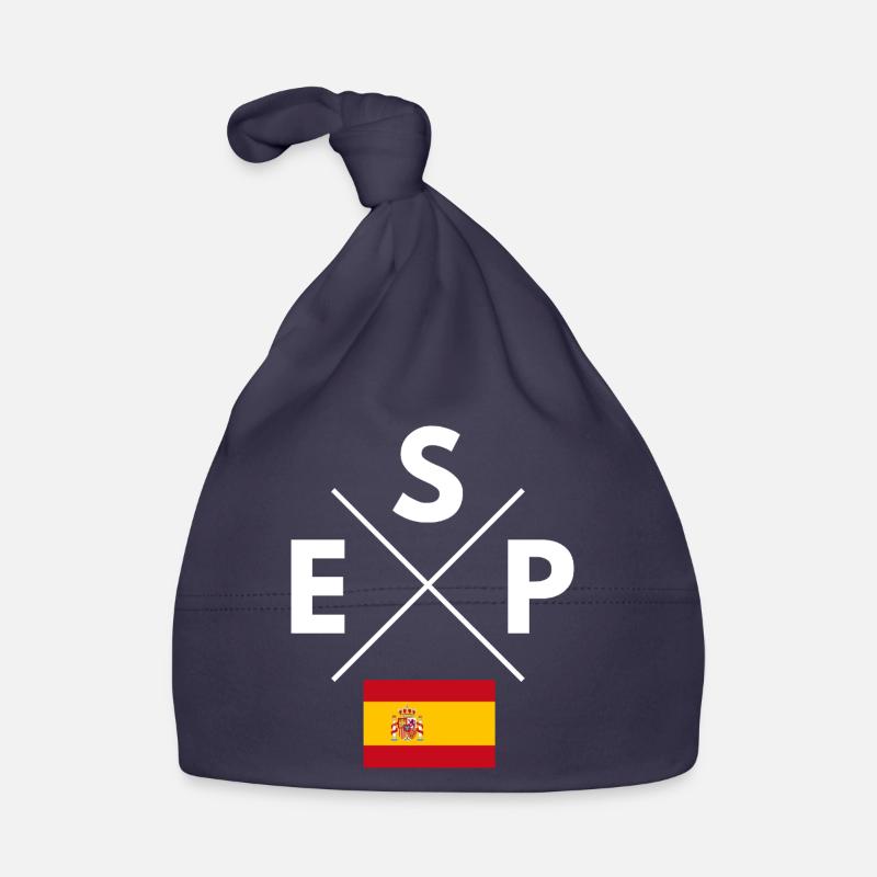 Spain Flag Cross Organic Baby Cap