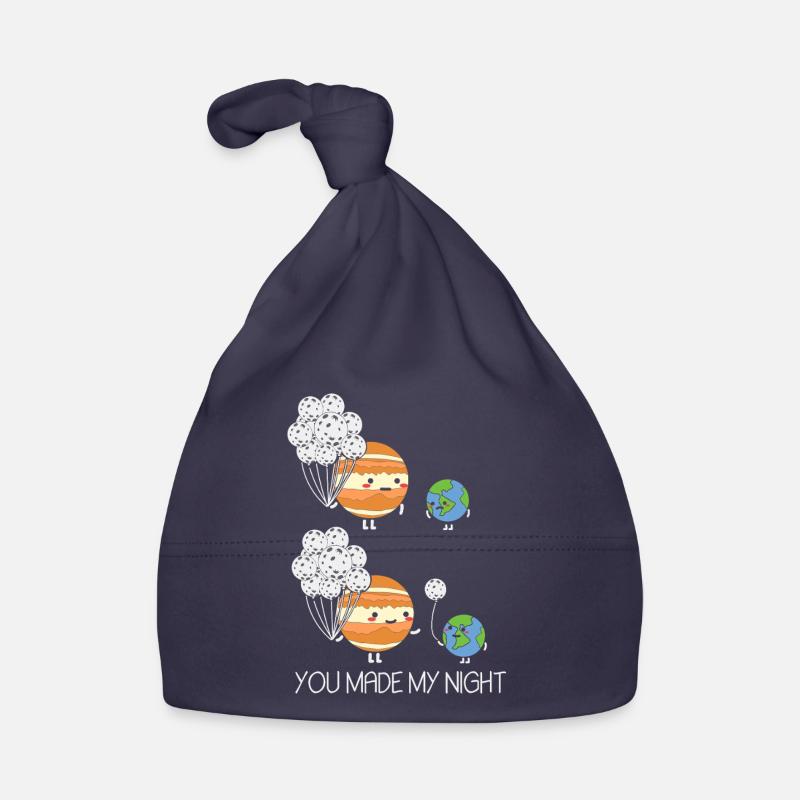 Astronomie Lune Terre Jupiter Astronome - Bonnet bio Bébé - marine