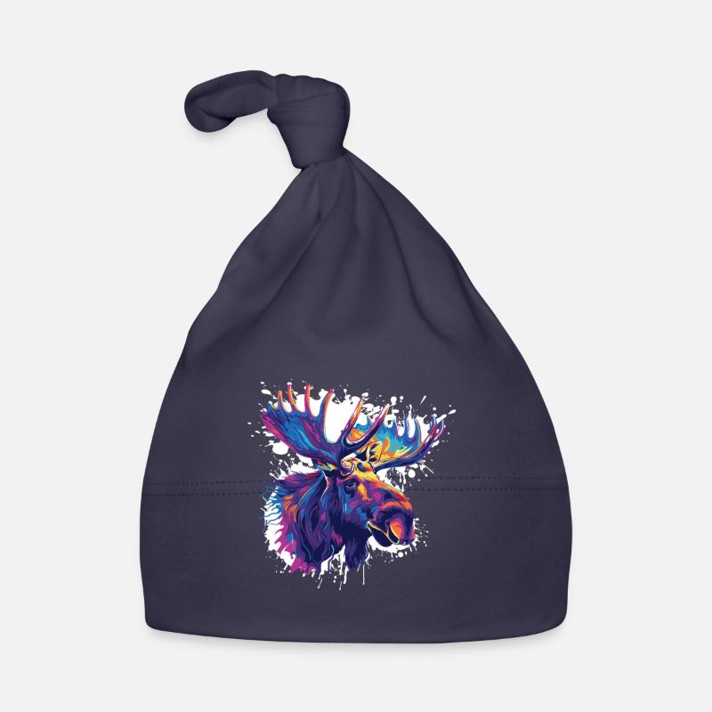 Colorful Moose Head Color Explosion Organic Baby Cap