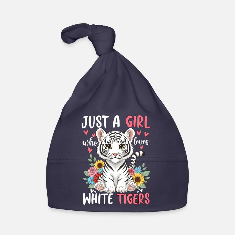 Nur ein Mädchen liebt Weiße Tiger Baby Bio-Mütze