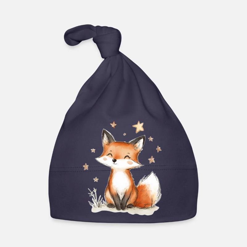 Fuchs und Sterne Baby Bio-Mütze