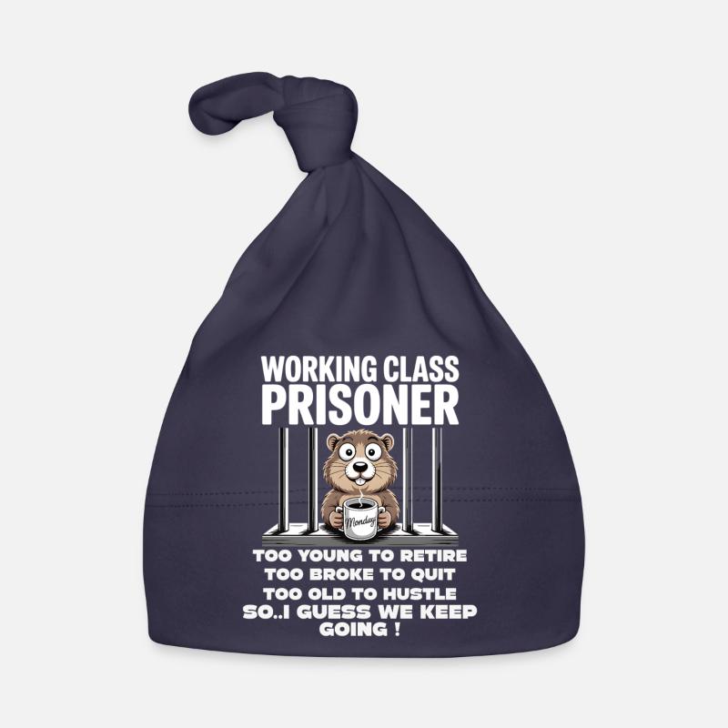 Monday Trapped Work Funny Work Outfit Organic Baby Cap