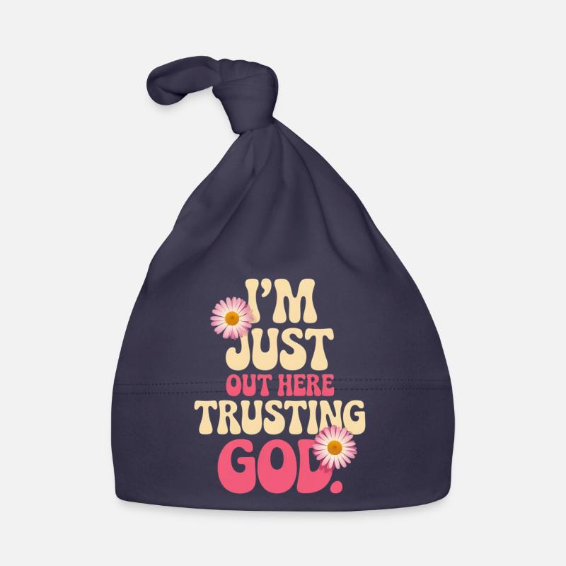 Ich vertraue Gott hier draußen Baby Bio-Mütze