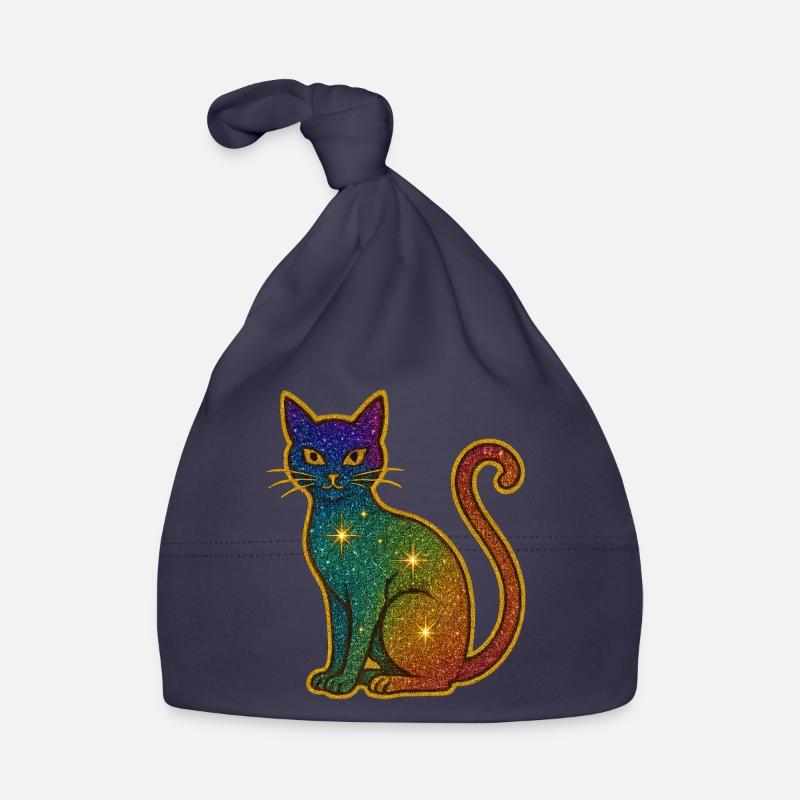 Rainbow glitter cat for Halloween Organic Baby Cap