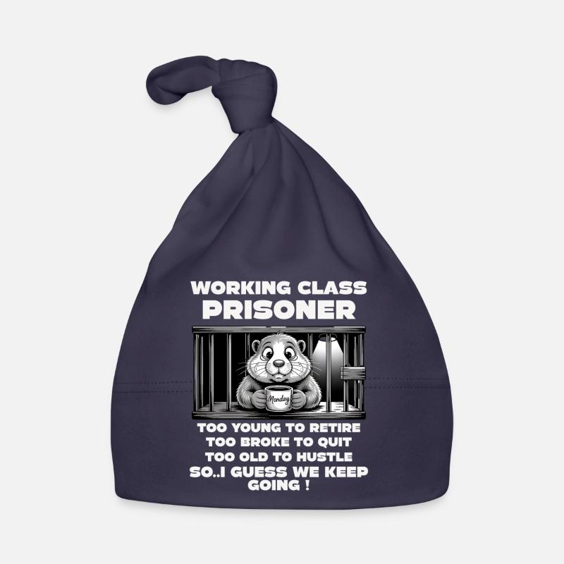 Monday Trapped Work Funny Work Outfit Organic Baby Cap