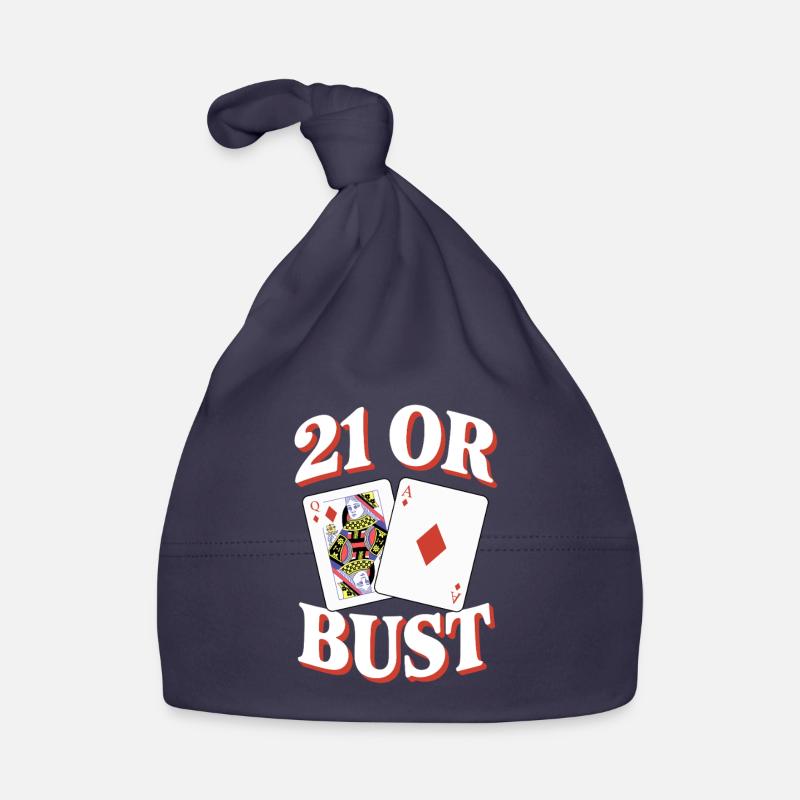 21 Oder Bust Poker Kartendesign Baby Bio-Mütze