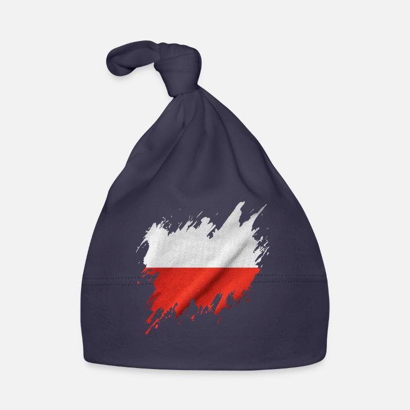 Drapeau de la Pologne, style déchiré Bonnet bio Bébé