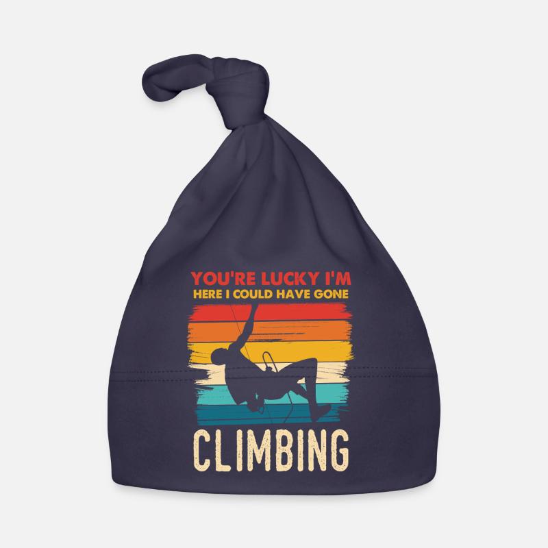 Climbing luck saying climbing here Organic Baby Cap