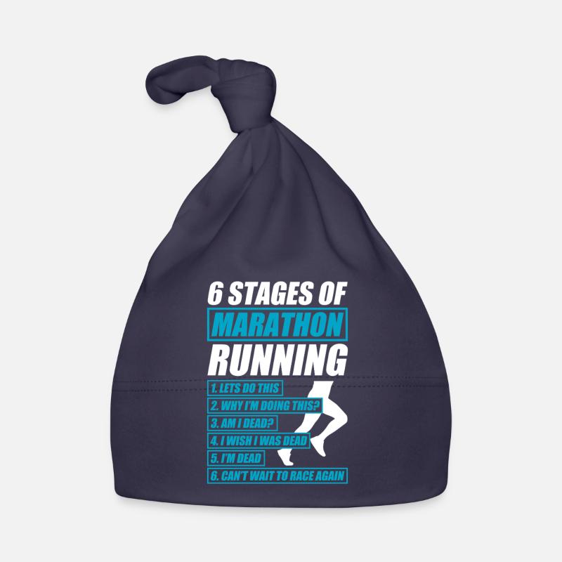 6 étapes du marathon : course drôle de course à pied coureuse Bonnet bio Bébé