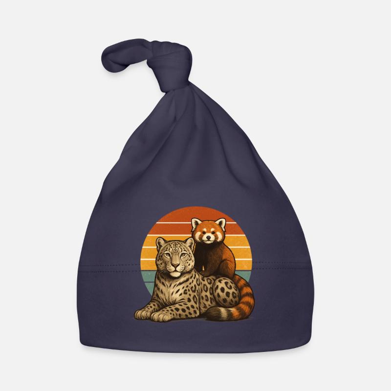 Snow Leopard Red Panda Organic Baby Cap