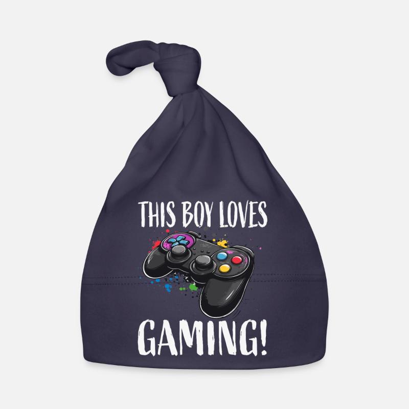 Junge liebt Gaming Controller Baby Bio-Mütze