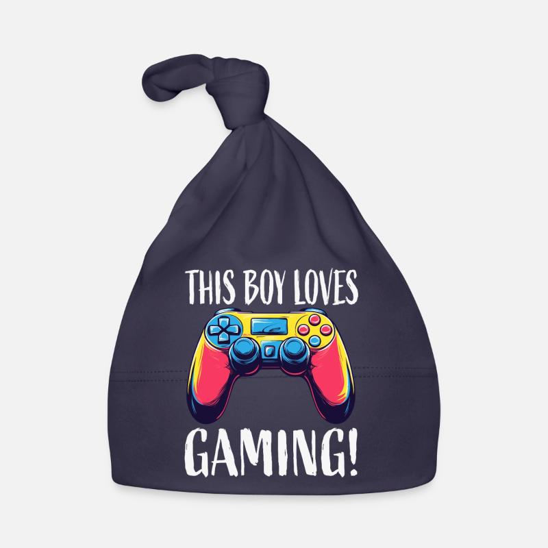 Junge liebt Gaming Controller Baby Bio-Mütze
