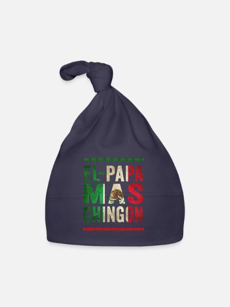 Mexican Vintage Father Saying Design - Organic Baby Cap - navy - Front